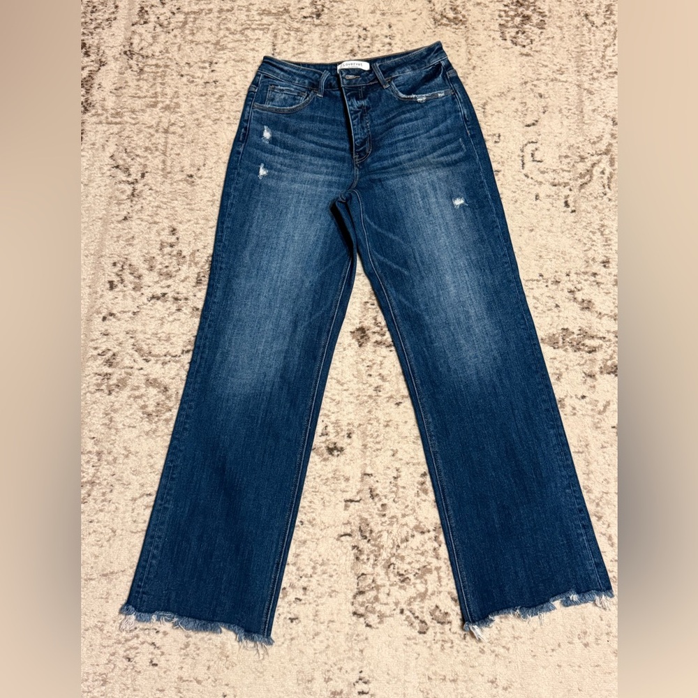 Lovervet by Vervet Jeans wide leg raw hem SZ 11/30 women